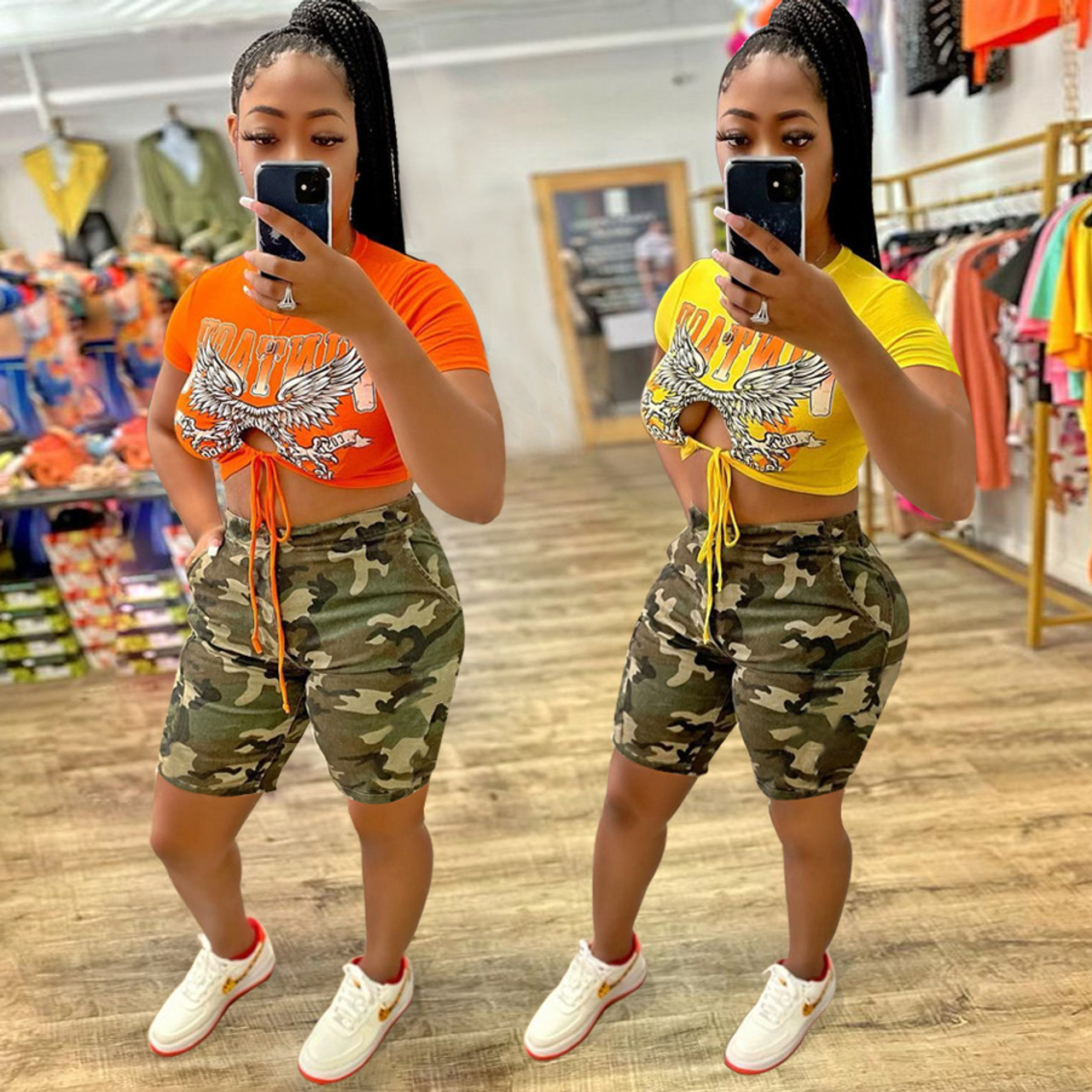 short sleeve tops that match with camo leggings｜TikTok Search