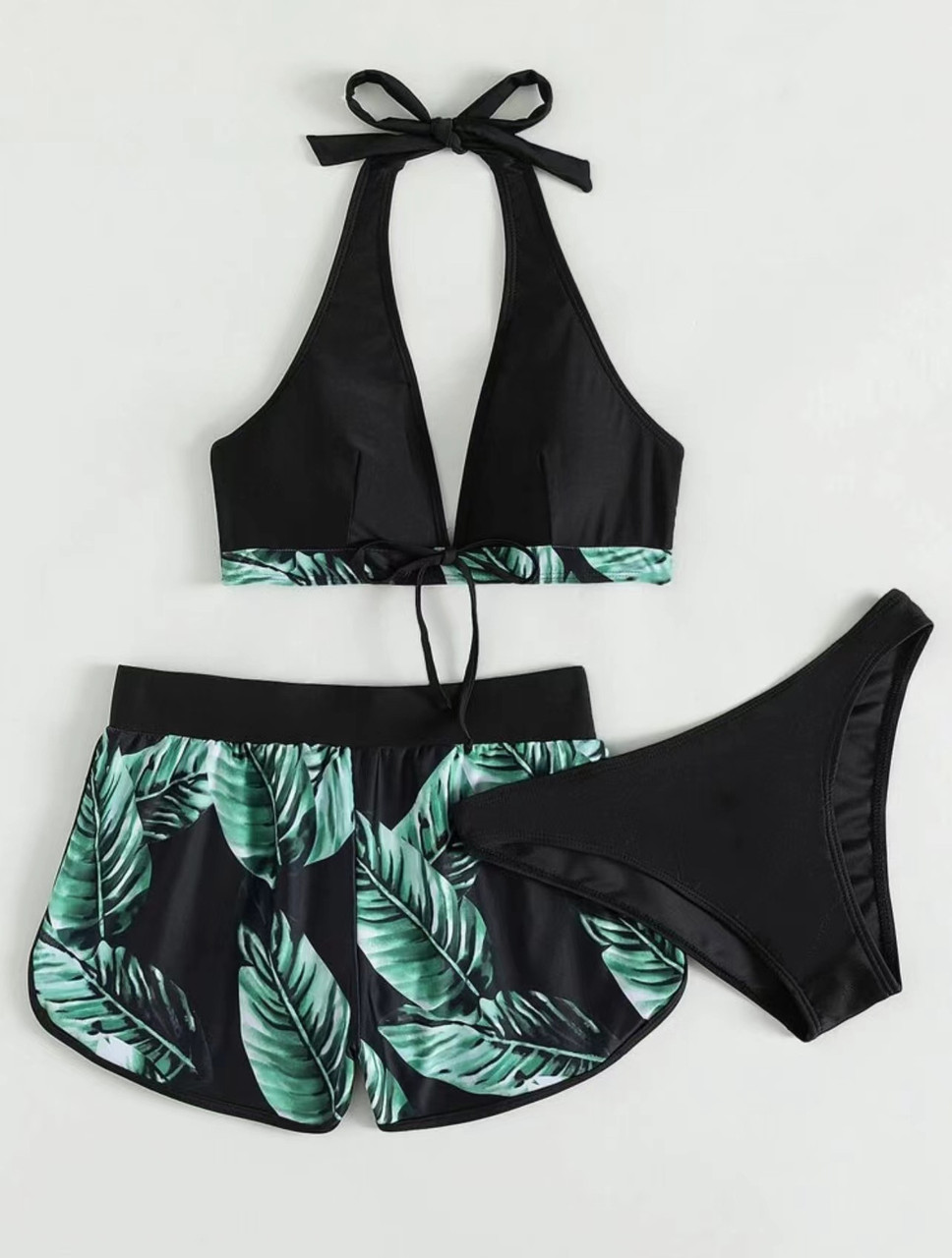 ruffle print shorts Two Pieces swimsuit bikini - The Little Connection