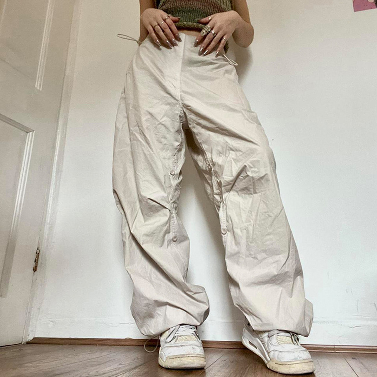 Women Summer Sports Style Solid Color Basic Cargo Pants Loose Versatile Casual  Pants High Waist Wide Leg Pants - The Little Connection