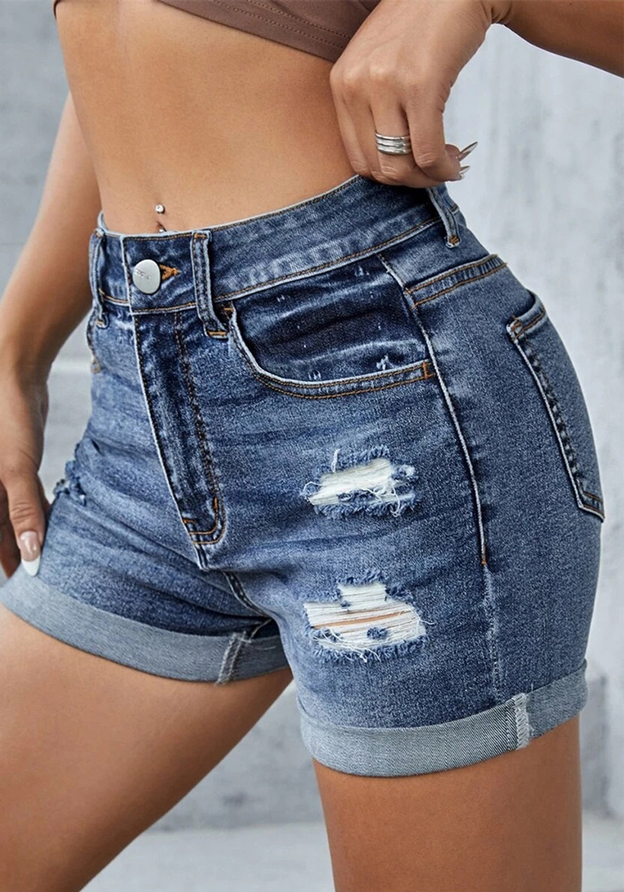 Layered Patchwork Women's Denim Shorts - Summer – Jeans4you.shop