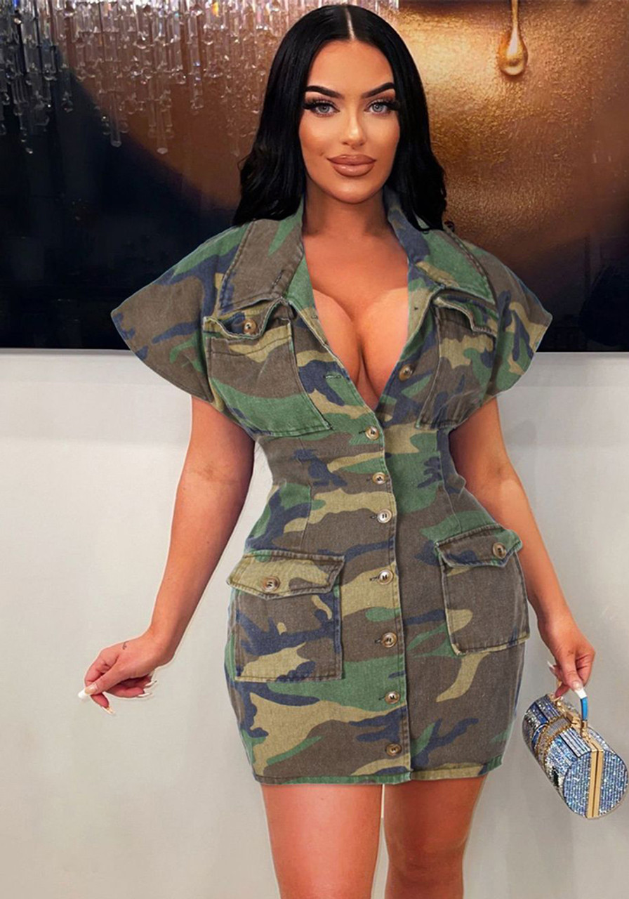 Tight Camo Prom Dresses