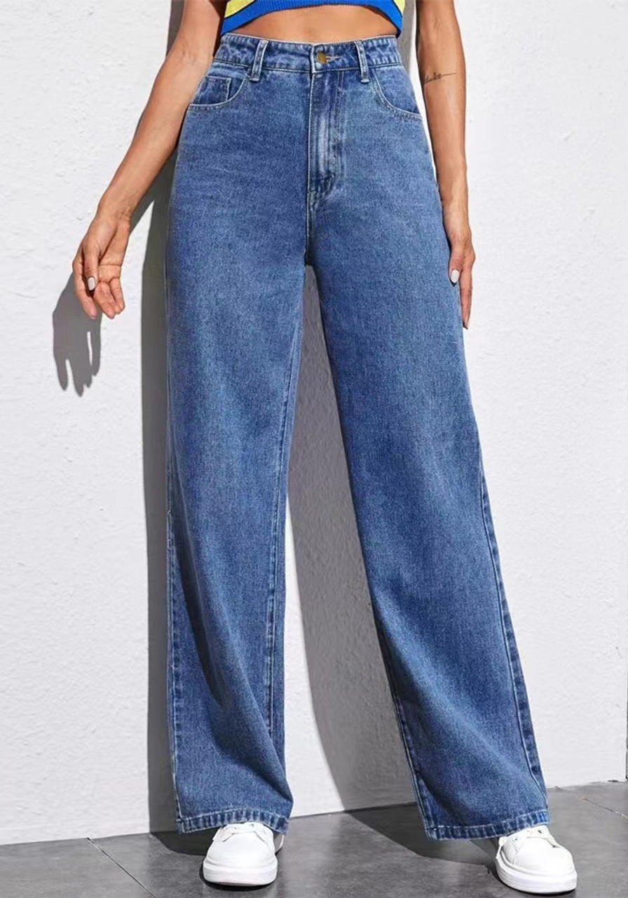Y2.k Baggy Jeans For Men Wide Leg Straight Denim Pants Hop Loose Trousers  Streetwear - Walmart.com