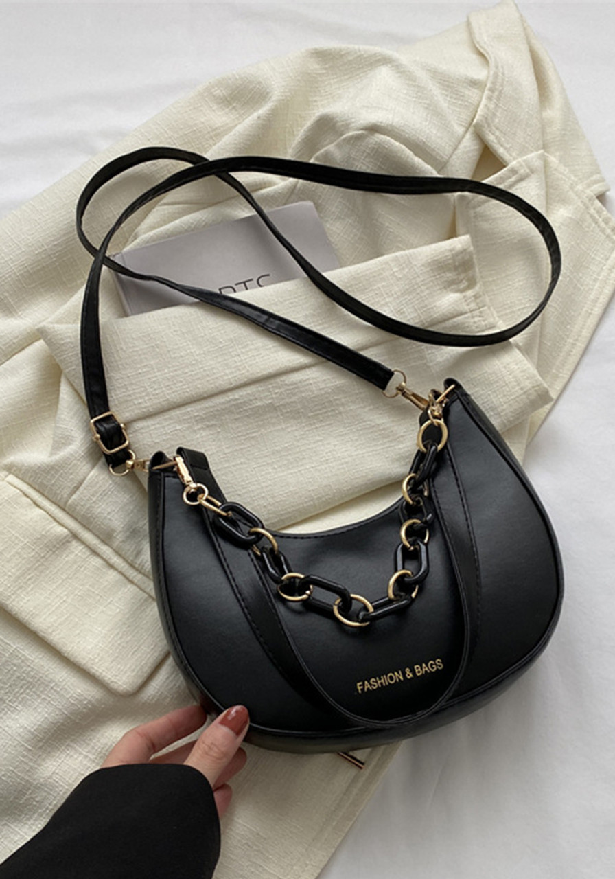 Retro Crescent Bag Simple Trendy Messenger Small Bag Chain Fashion One  Shoulder Underarm Small Square Bag - The Little Connection