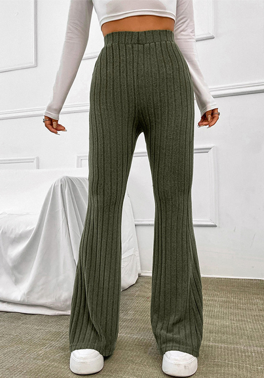 The Solid High-waisted Flare Pants