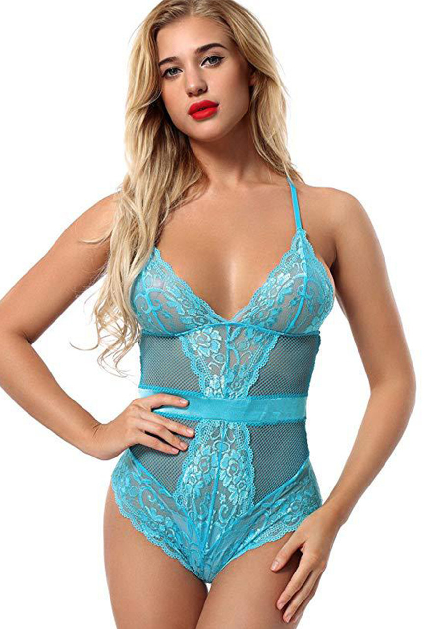 Women Sexy Lace Lingerie See Through Hollow Out Bodysuits Thong Erotic  Strappy Underwear Nightwear