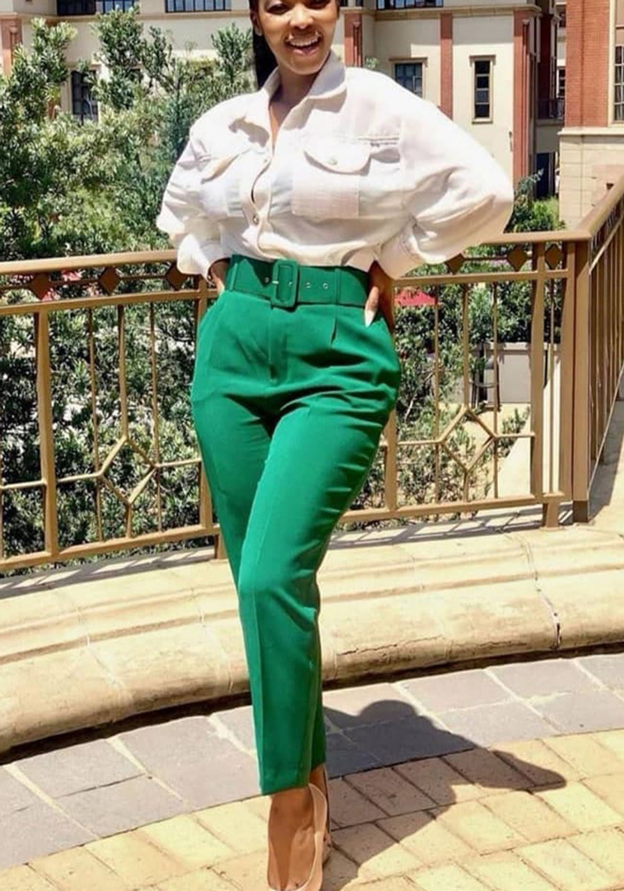 Women's High Waist Casual Trousers Slim Pants Trousers Autumn