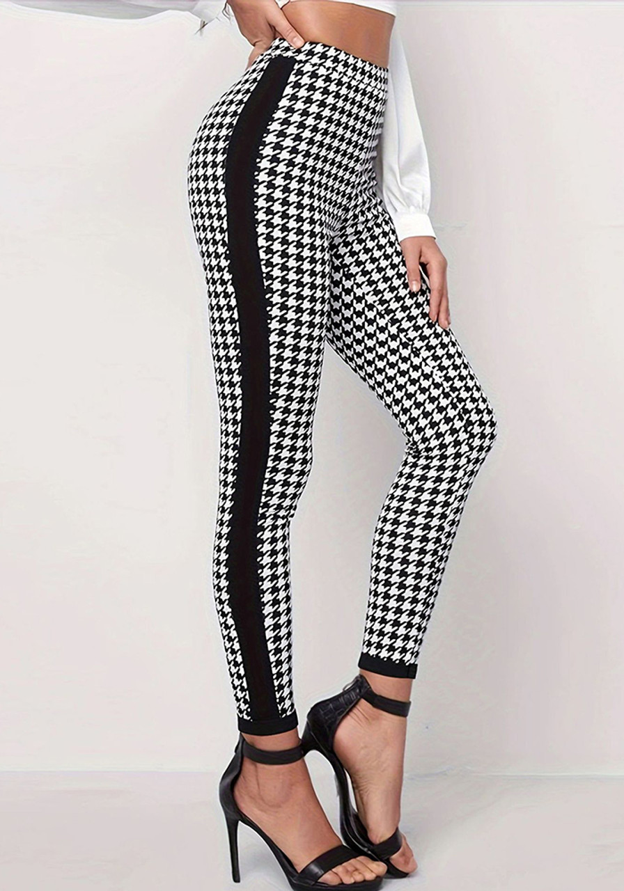 Casual trousers Berwich - Houndstooth patterned pants - RETROAN4326GREY