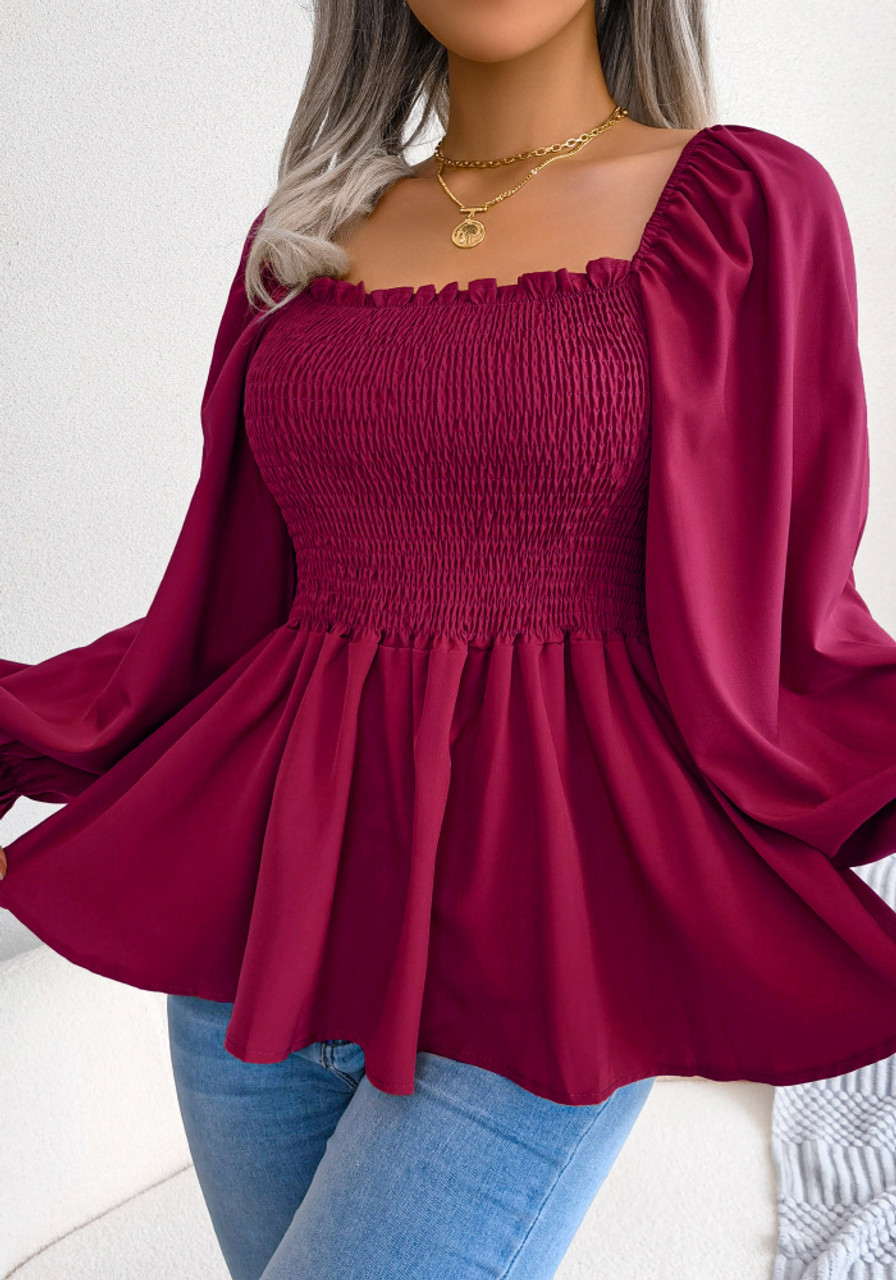 Spring Casual Chiffon Shirt Ruffled Edge Long Sleeved Leggings V