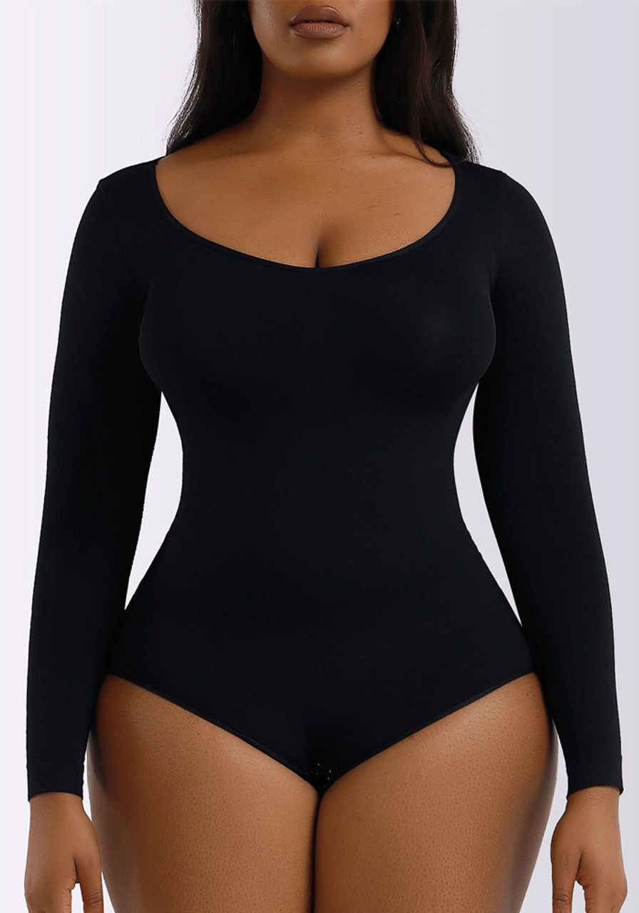 Sexy Black Jumpsuits for Women Long Sleeve Stretch One Piece Exercise Plus  Size Bodysuits for Women Tummy Control : : Clothing, Shoes 