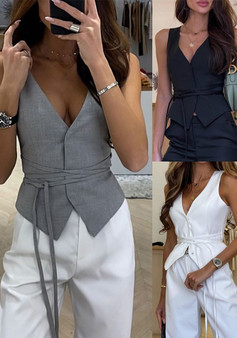 Spring Summer Strappy Casual Women'S Top Holidays Loose Fashion Vest