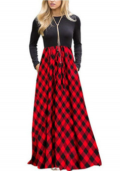 Printed Fashion Style Plaid Dress