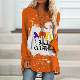 Women's Halloween Graphic Print Long Sleeve T-Shirt Women