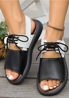 Soft-Soled One-Word Lace-Up Trendy Women's Sandals