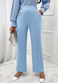 Summer Fashion Women's Solid Color High Waist Slim Straight Trendy Trousers