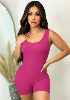 Women's Cotton Ribbed Rompers Summer