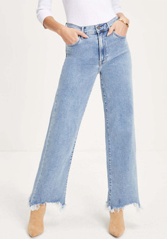 Summer Women's Denim Trousers Irregular Tassels Casual Wide Leg Jeans