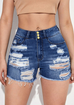 Summer Women's Denim Shorts High Stretch Shorts High Waist Jeans