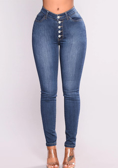 Spring Tight Fitting High Waist Stretch Denim Pants Women's Jeans