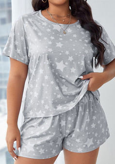 Stylish And Comfortable Casual Loose Home Wear Summer Plus Size Two-Piece Shorts Set