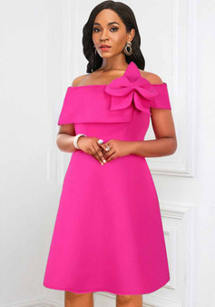 Off Shoulder A-Line Elegant Low Back Formal Party Dress