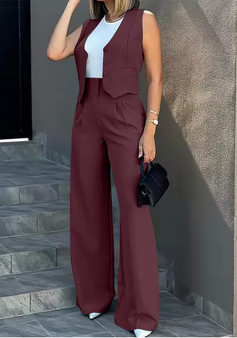 Fashion vest wide-leg pants Casual set