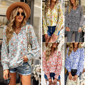 Chic Career Blouse Spring Autumn Print Style