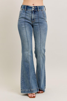 Judy Blue Full Size High-Waist Flare Denim Jeans with Front Seam Detail Plus Size