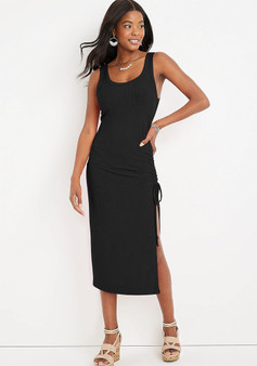Women'S Maxi Dress Slim Tight Fitting Sexy Slit Long Sleeve
