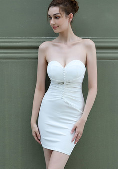 Women Strapless Elegant Formal Party Mini Evening Dress