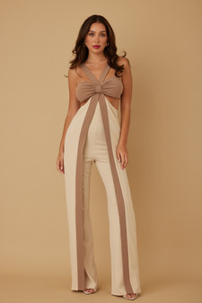 X Ribbon Open Jumpsuit​​