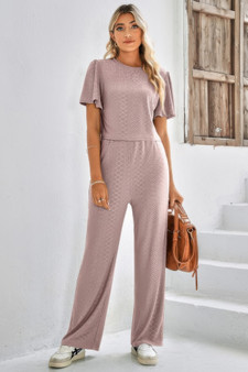 Two Pieces Solid Outfit Loose High Waist Sets