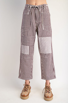Striped Washed Twill Pants