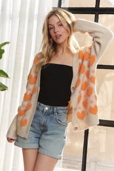 ADORA Button Down Heart Sweater Cardigan