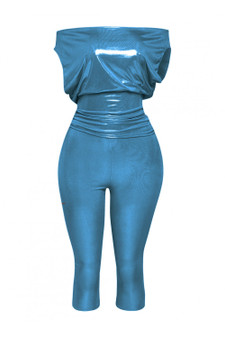 Lose Fit Shimmer Top And Capri Set​​