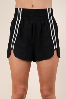 VERY J Striped Trim Detail Activewear Shorts