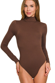 Zenana Mock Neck Long Sleeve Bodysuit
