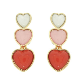 Jeweled Multi-Tiered Heart Earrings