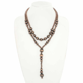 Western Multi Strand Beaded Lariat Necklace