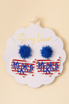 Usa Map Post Dangle Earrings
