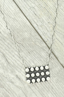 Western Bubble Pave Pendant Necklace