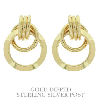 Flash-Plated Stacked Doorknocker Earrings