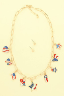 Americana Theme Charm Necklace Set​