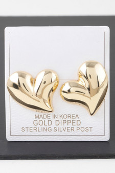 Shiny Twin Hearts Earrings