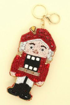 Christmas Nutcracker Seed Beaded Keychain​