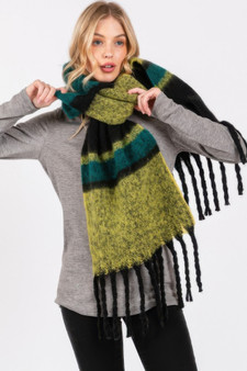 Brushed Multi Color Stripe Scarf​