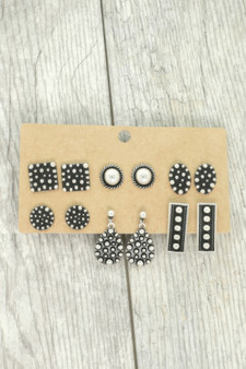 Western Theme Assorted 6 Pair Earring Set