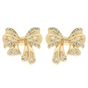 Polished Short Tail Bow Post Earrings