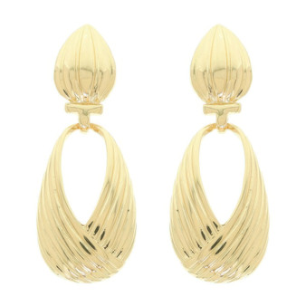 Ridged Teardrop Post Earrings