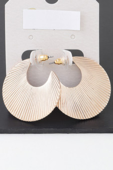 Flared Clam Shell Hoop Earrings