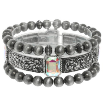 3Pc Western Crystal Beaded Bracelet Set​
